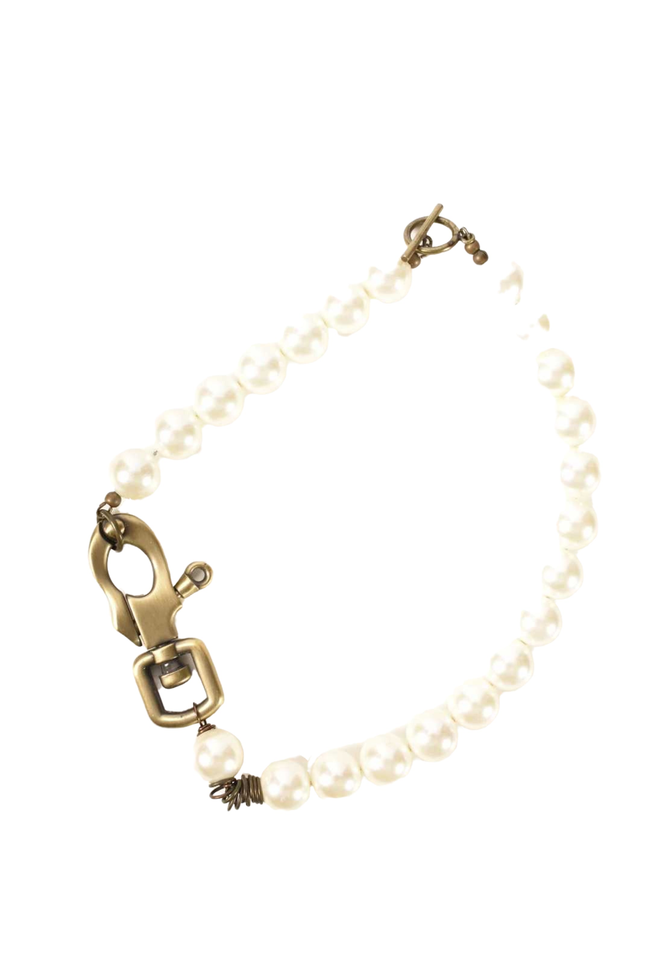Chunky Freshwater Pearl & Metal Clasp Necklace