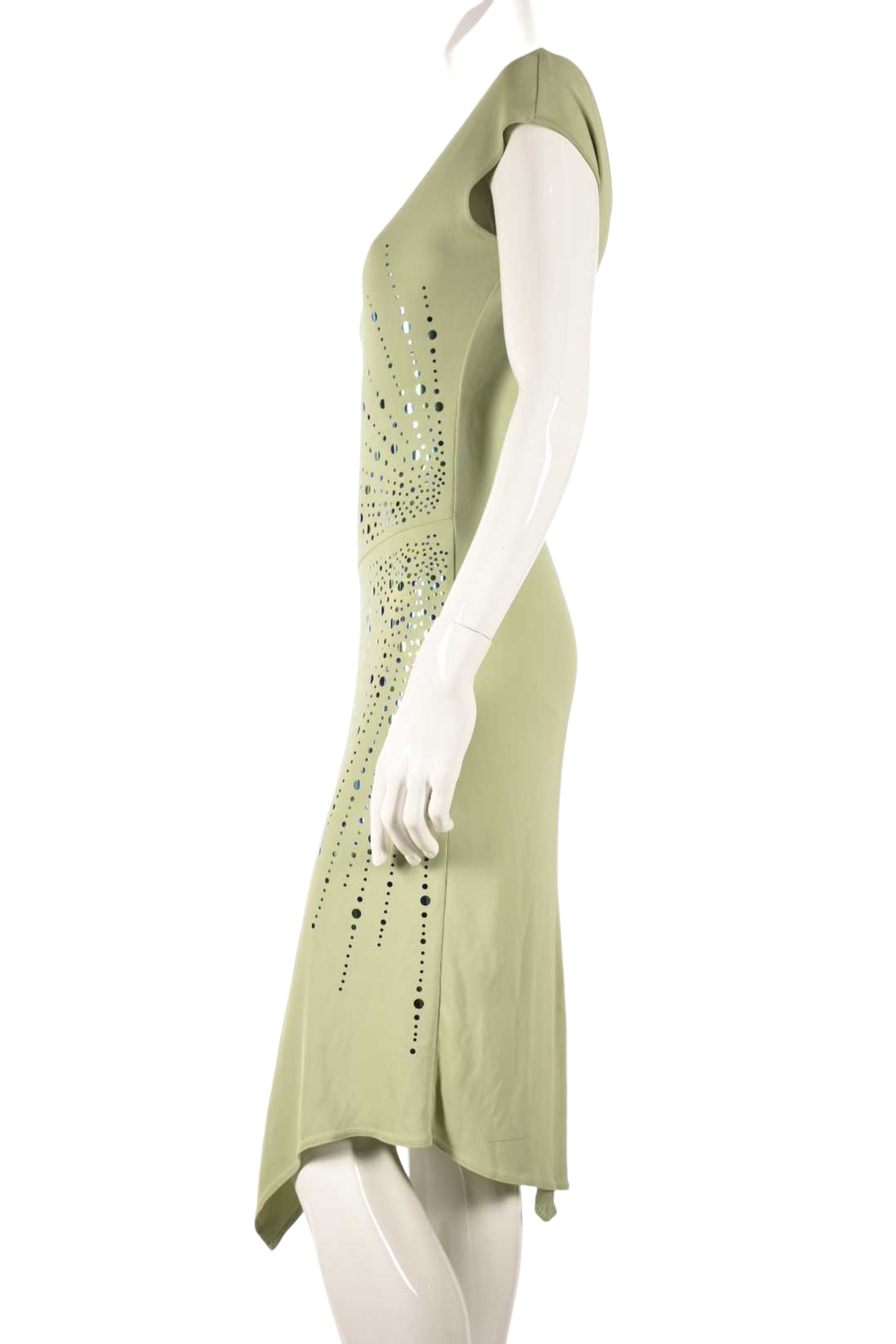 Spring 2001 LOLITA LEMPICKA Runway Light Green Mirror Asymetrical Dress 4 France