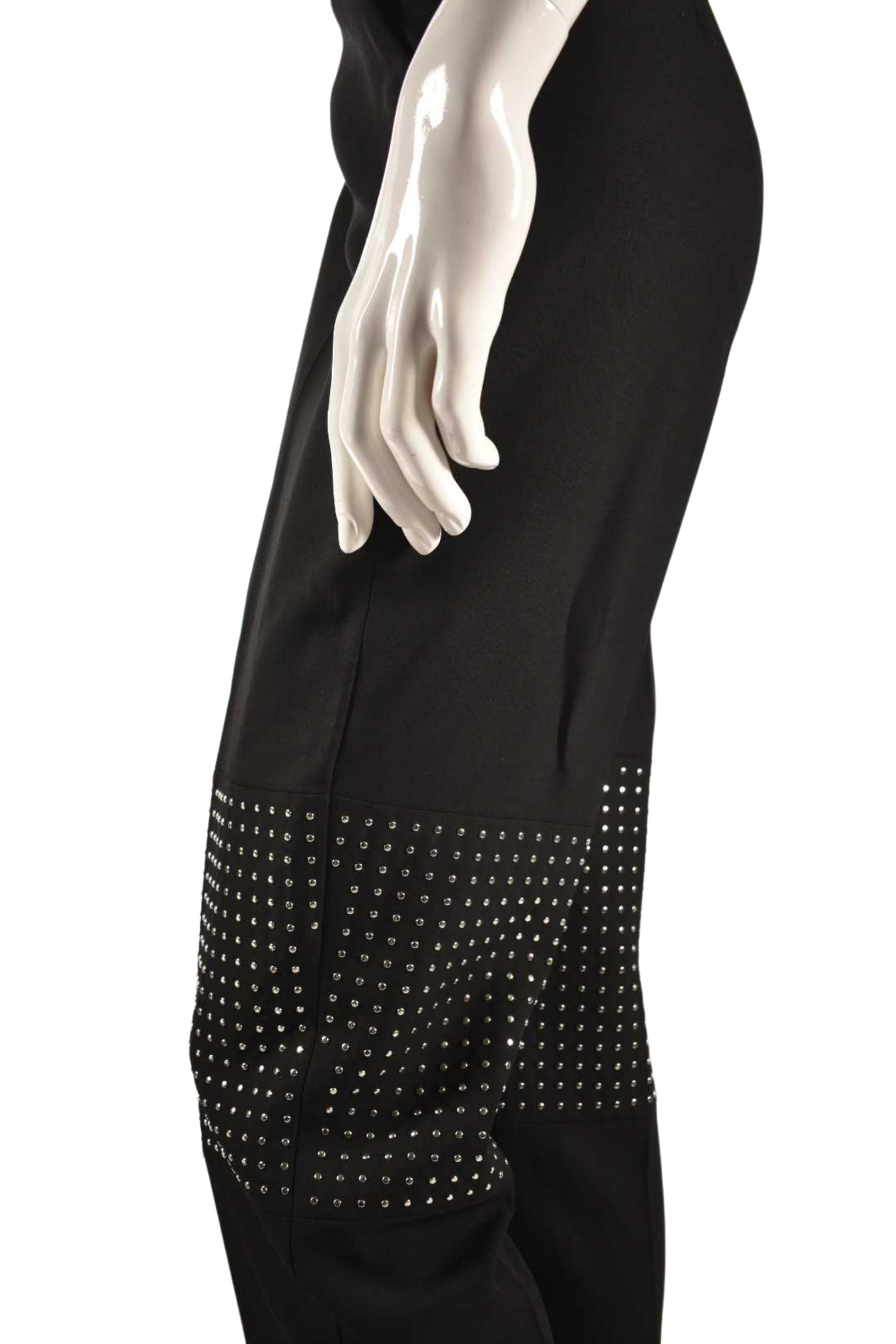 MCQ Black Wool Fine Knit Studded Knee Pants 44EU Large