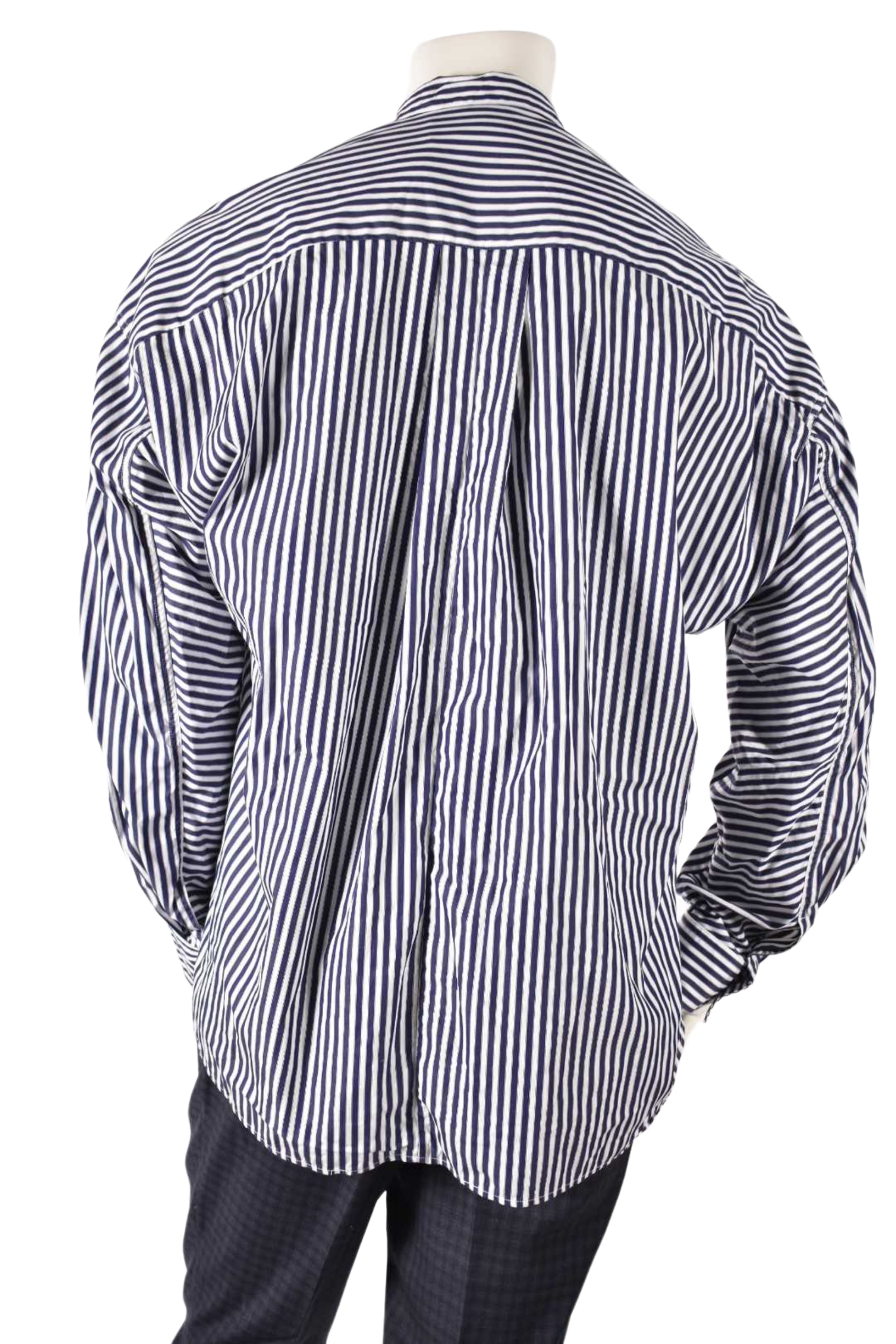 JUUN.J Blue White Stripe Cotton Poplin Oversized Shirt Medium Korea