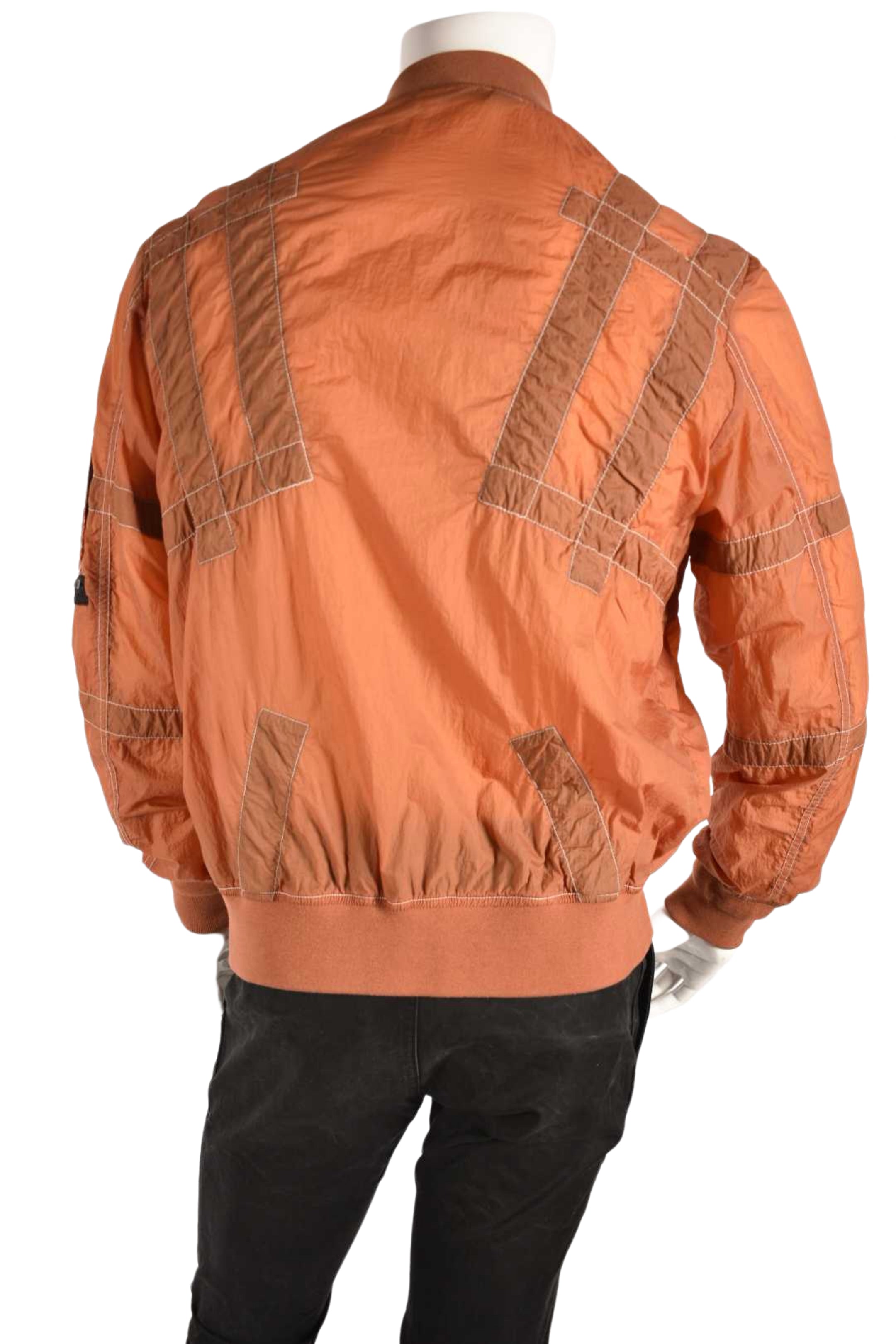 SS21 DIESEL Orange Nylon Parachute Drawstring Bomber Jacket Windbreaker Medium