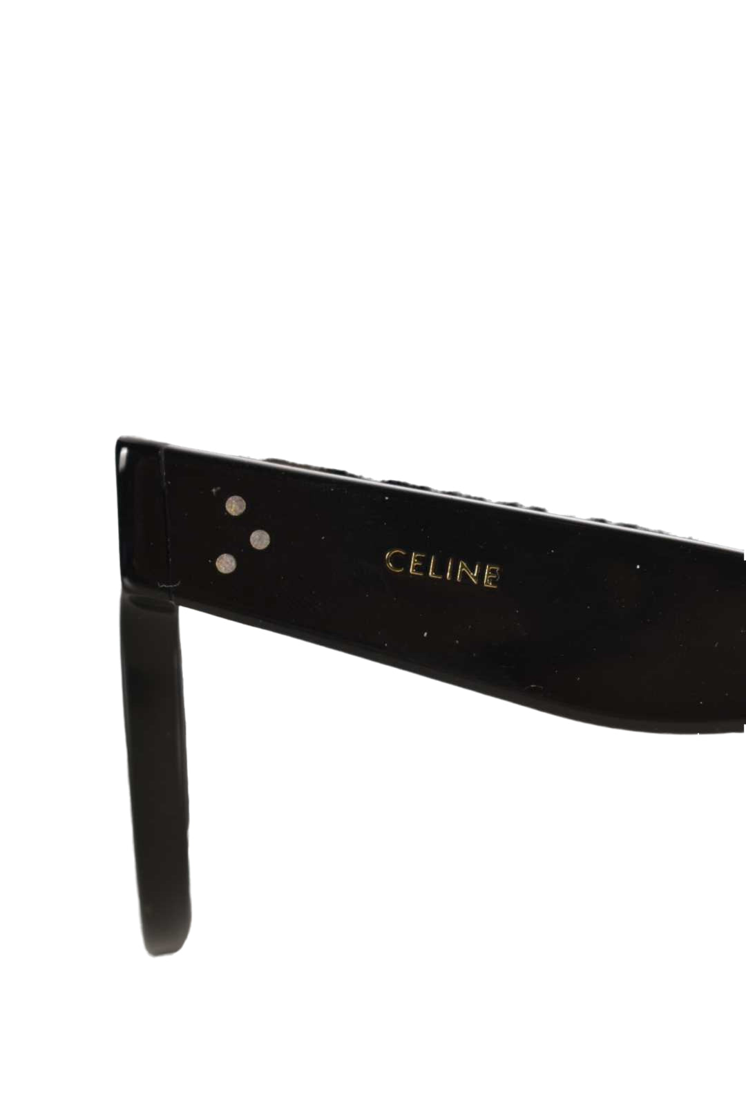 CELINE Black Round Polished Sunglasses CL4003IN Italy