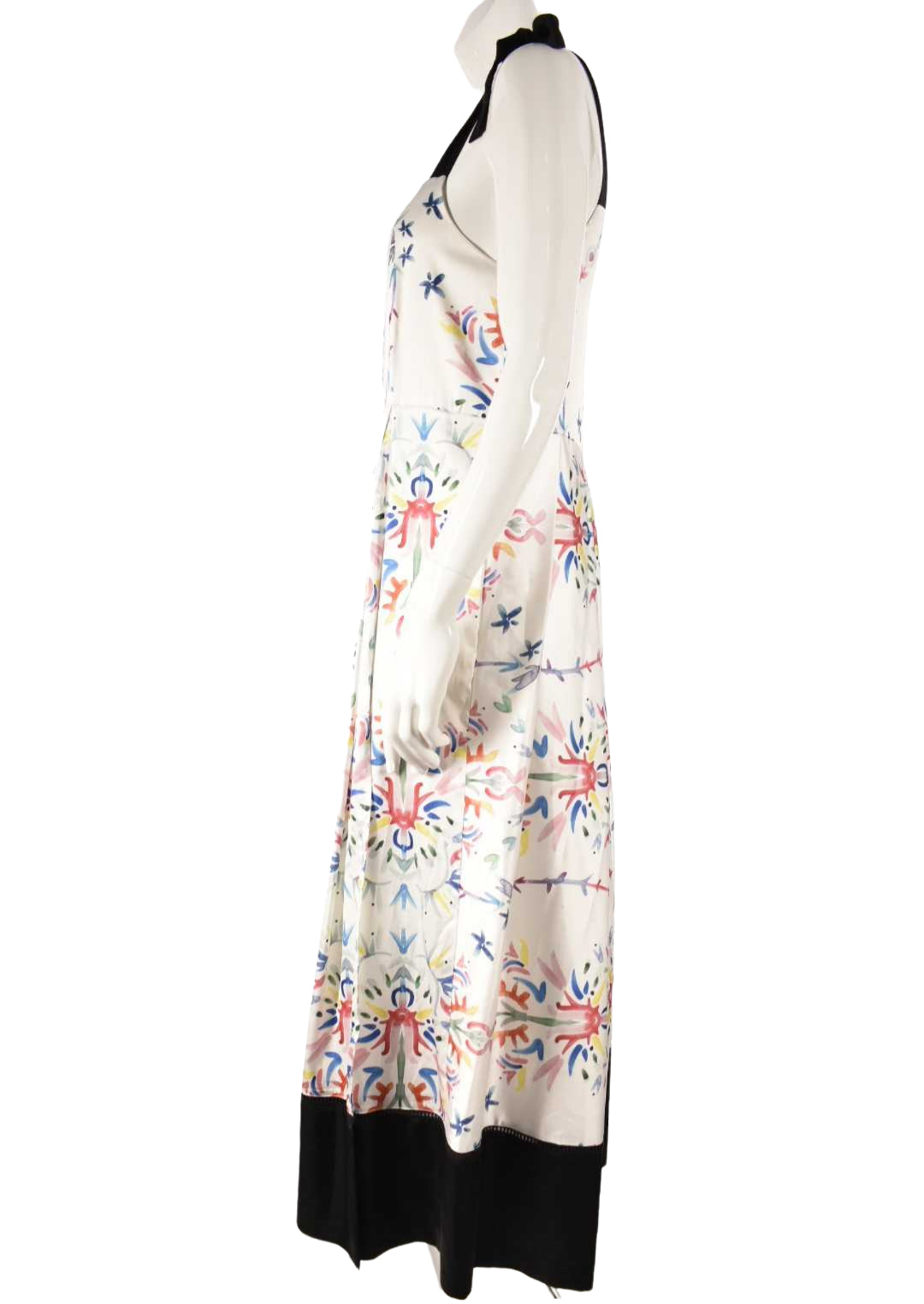 SABINA MUSAYEV White Abstract Garden Party Tie Dress Large