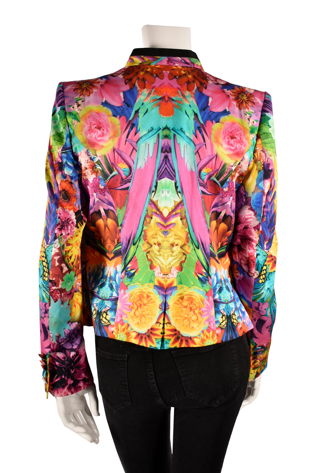 Roberto Cavalli SS12 Runway Kaleidoscope Silk Floral Blazer 44IT 8US