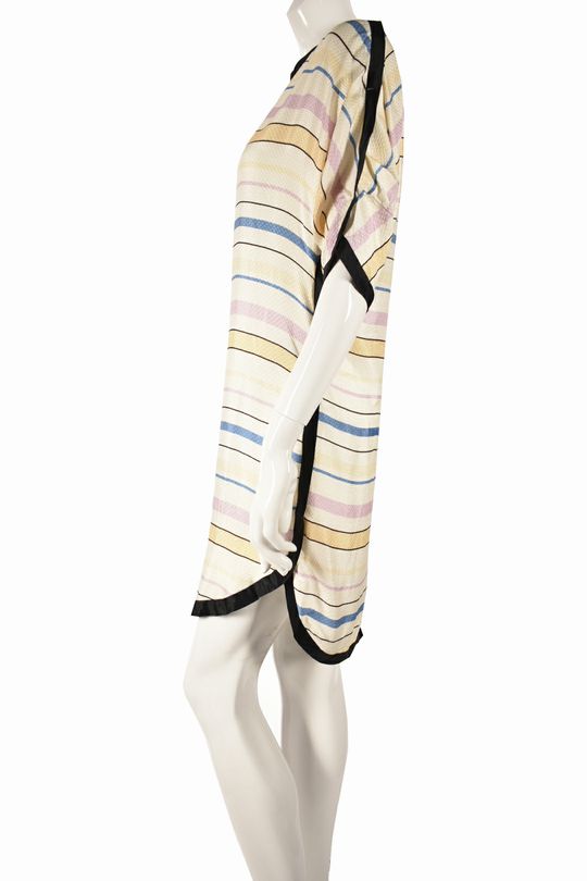 Isabel Marant Multi-Color Stripe Silk Tunic Dresss