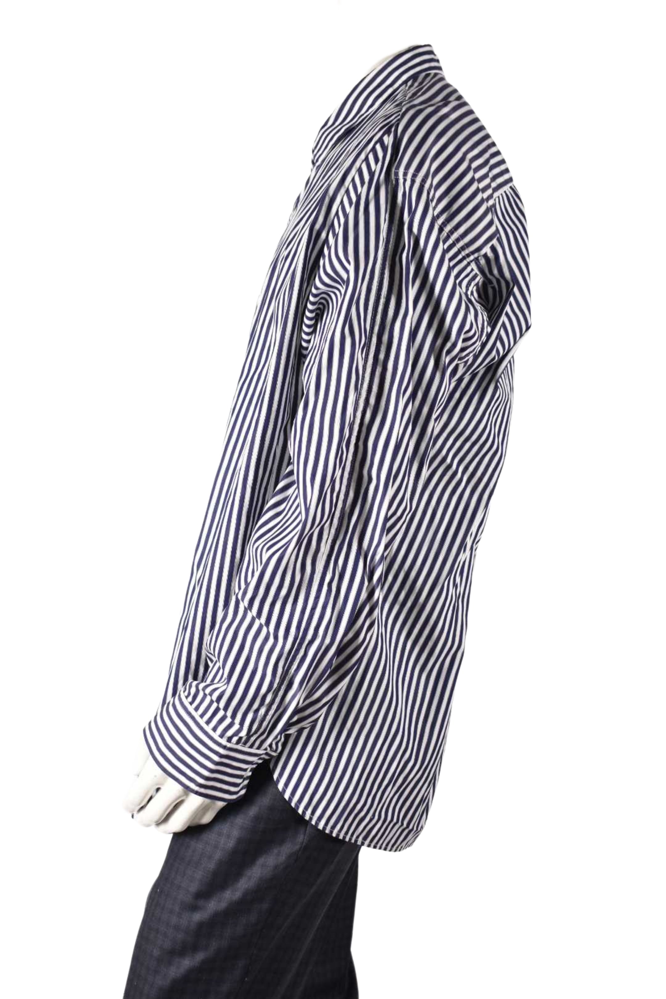 JUUN.J Blue White Stripe Cotton Poplin Oversized Shirt Medium Korea